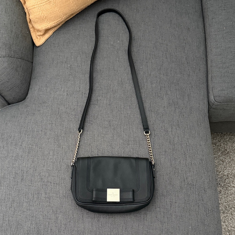 kate spade black crossbody with gold-tone hardware